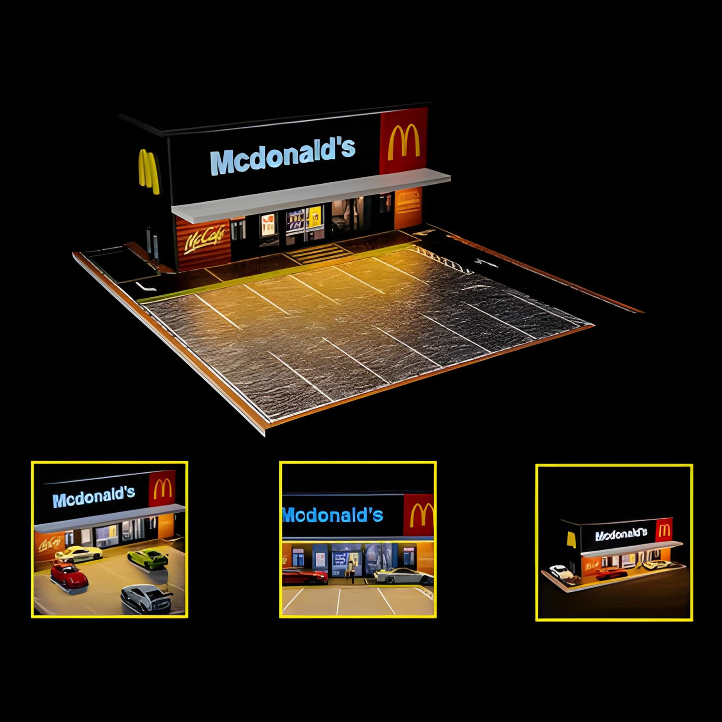 Fast Food Restaurant Scene with LED Lights